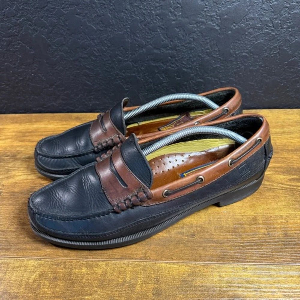 Sperry Top-Sider‎ Wetlands MX05 Black Brown Leather Penny Loafer Mens 11M